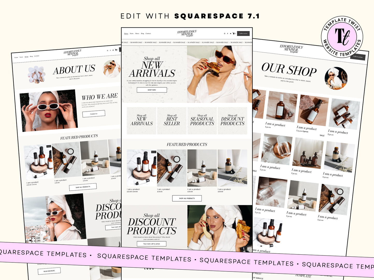 Minimal Aesthetic Squarespace Website Template