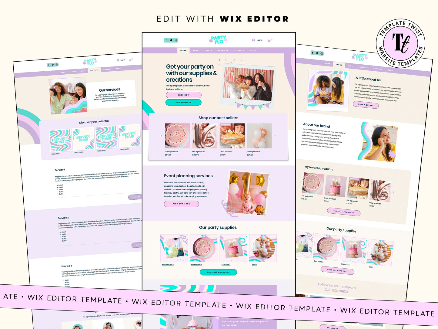 Event Planner Balloon Wix Website Template