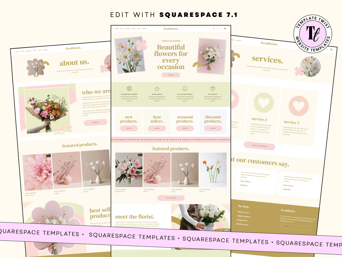 Florist Squarespace Website Template