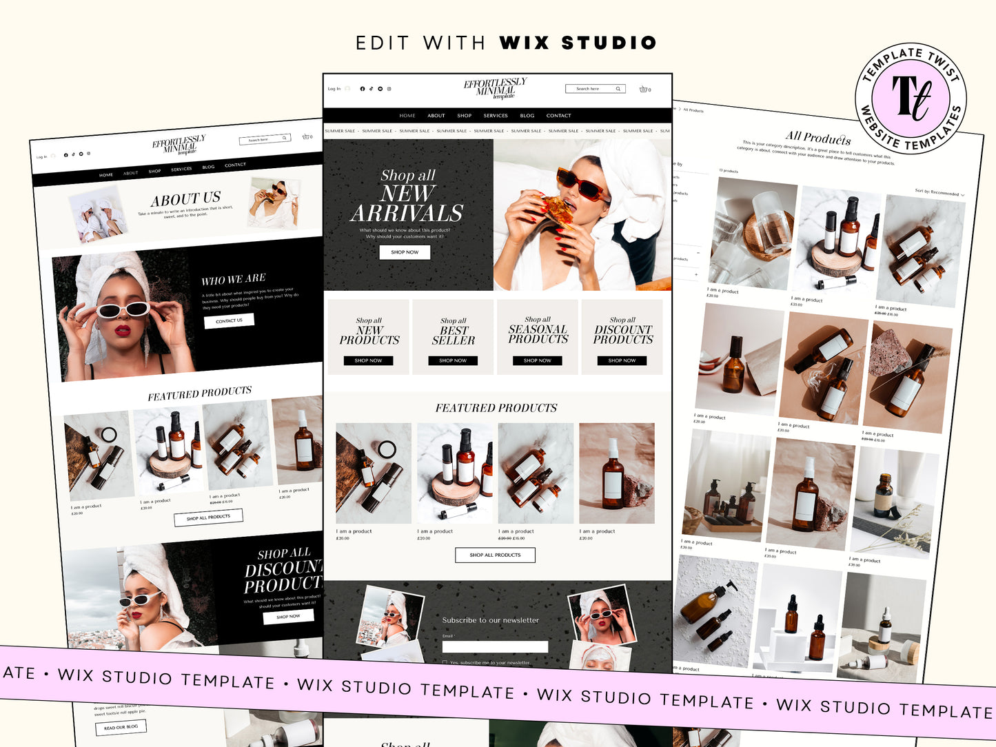 Minimal Ecommerce Wix Website Template