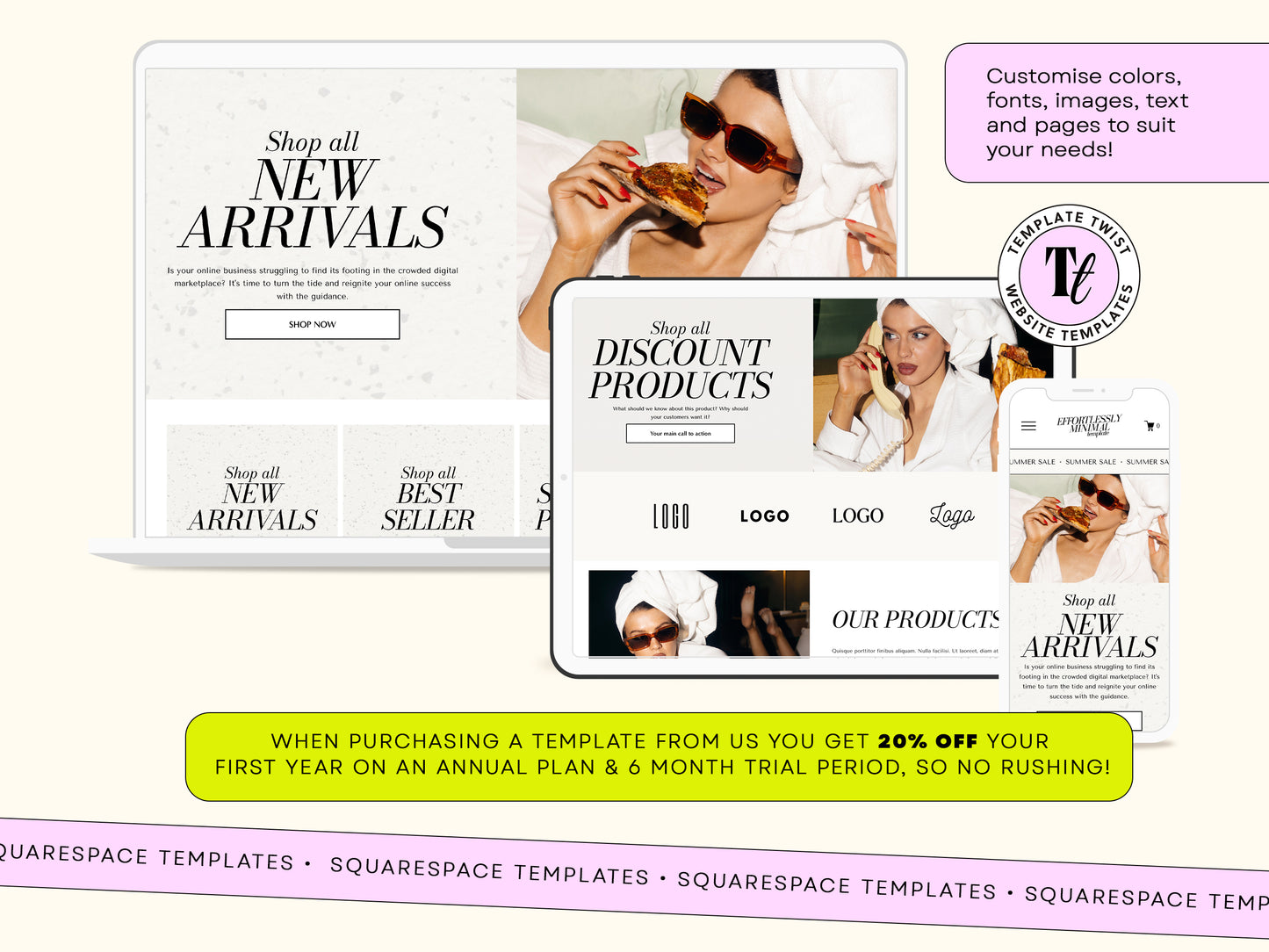 Minimal Aesthetic Squarespace Website Template