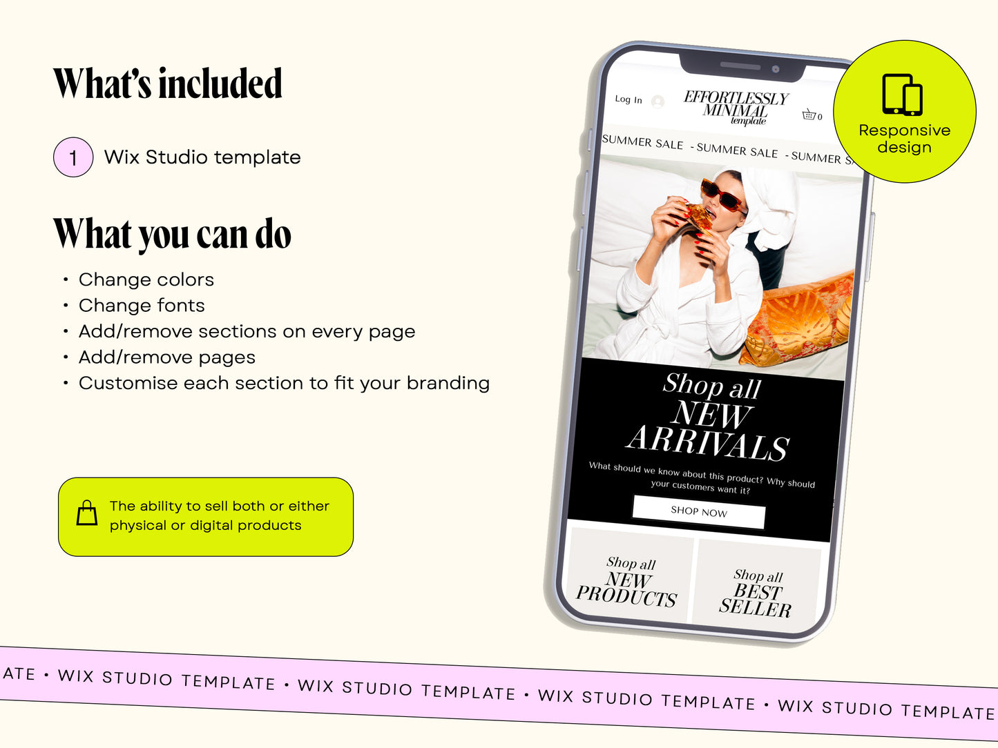 Minimal Ecommerce Wix Website Template