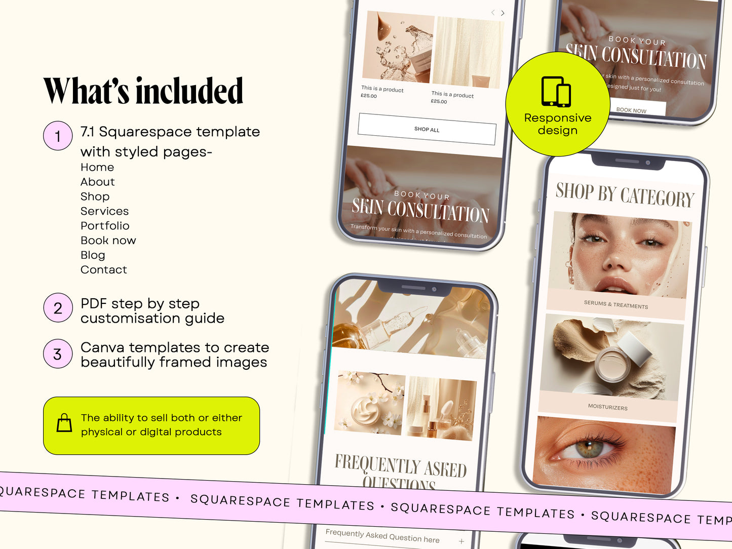 Esthetician Website Squarespace Template