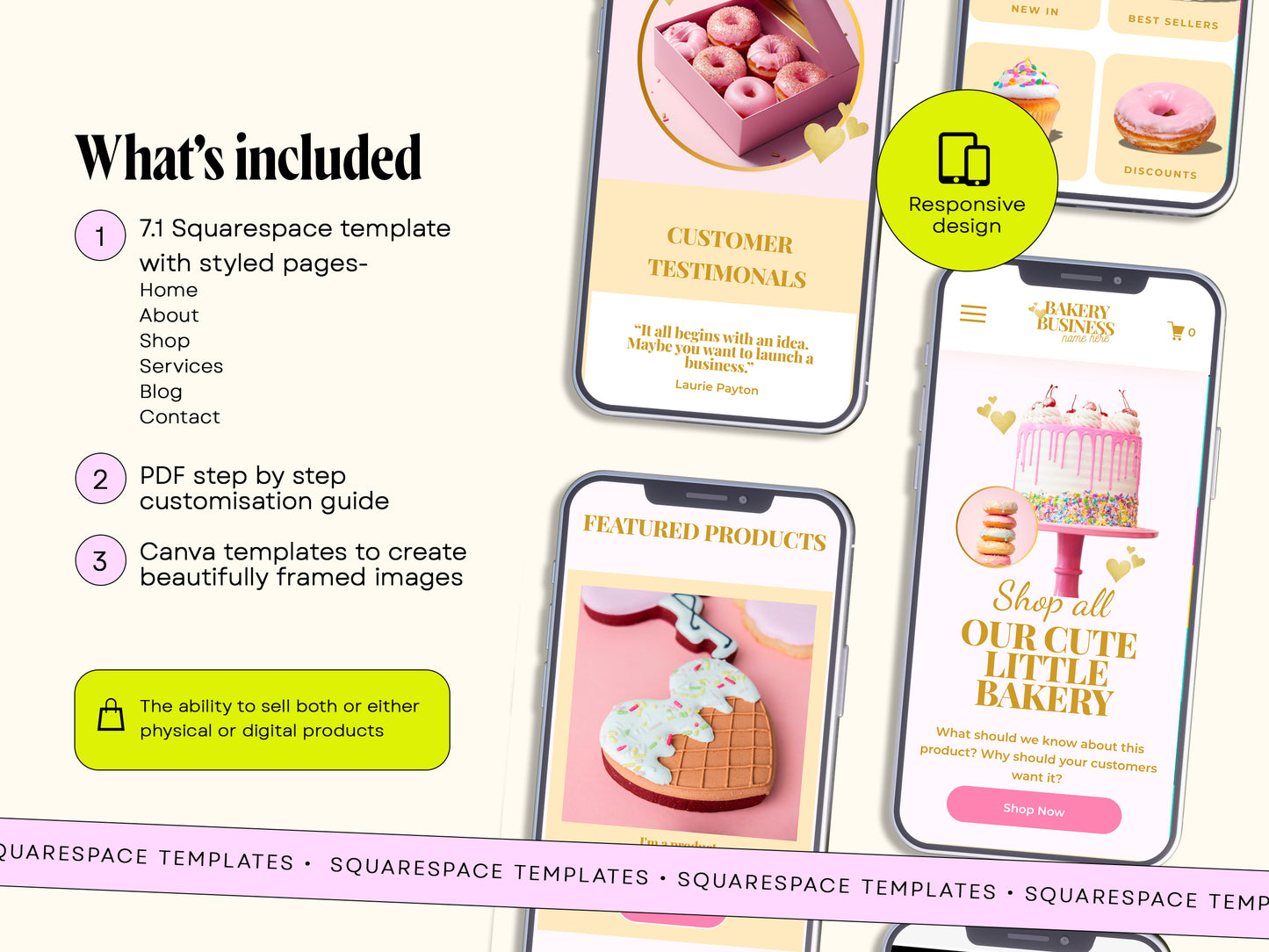 Luxury Bakery Squarespace Website Template