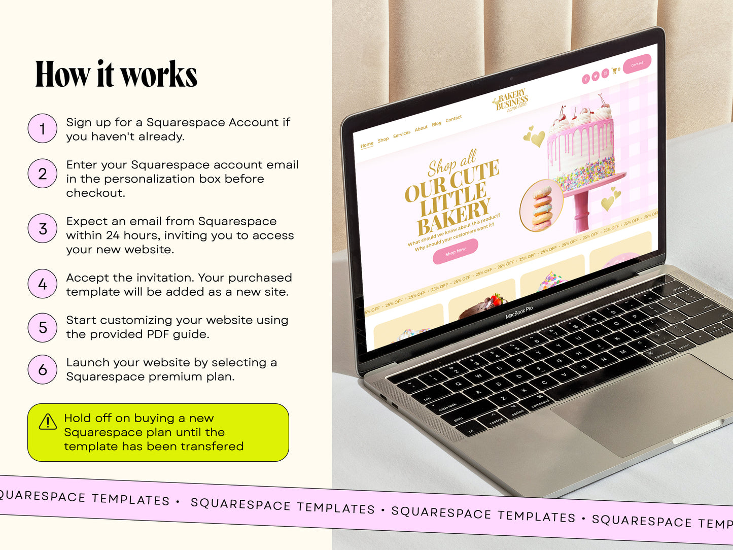 Luxury Bakery Squarespace Website Template