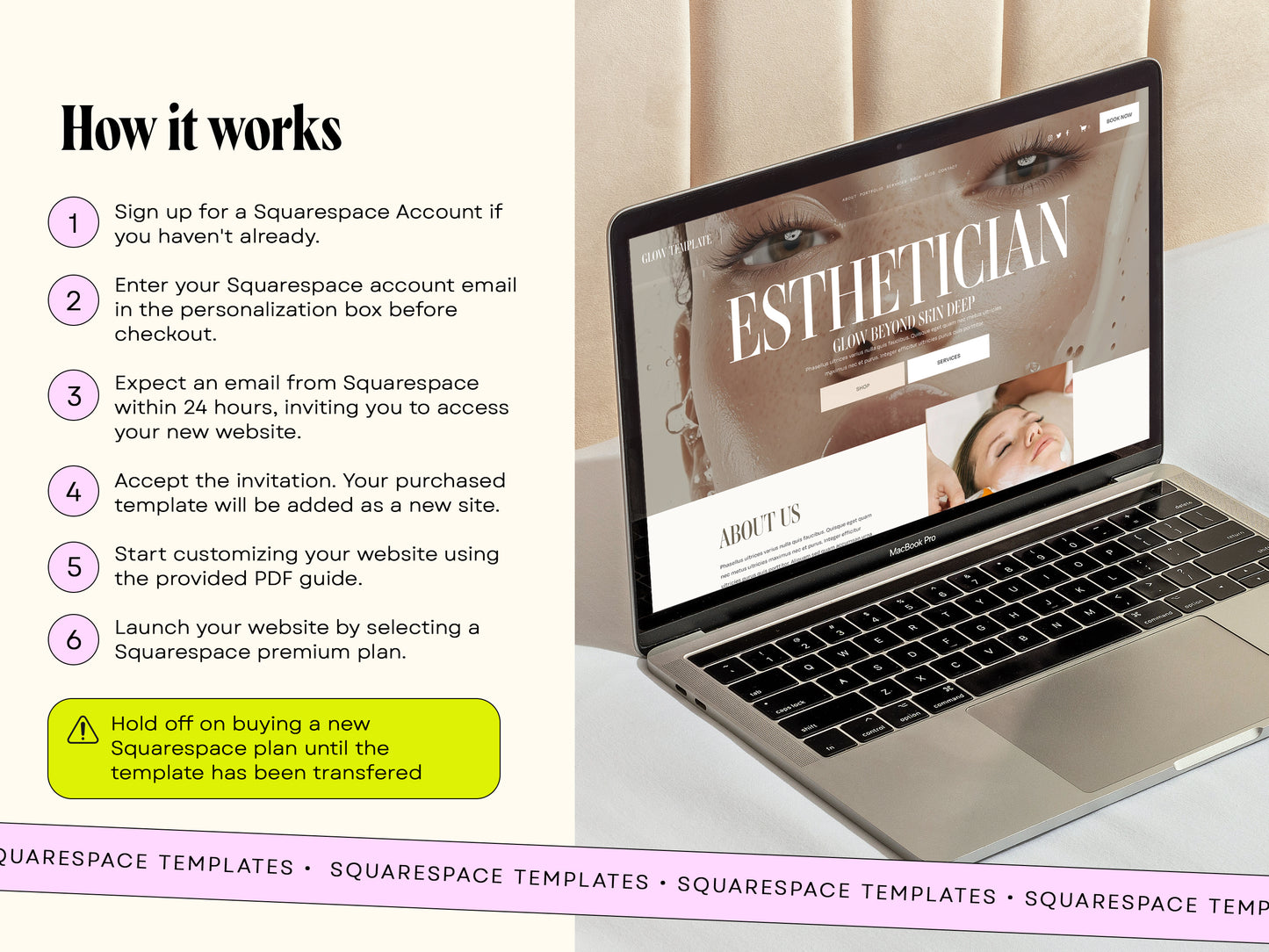 Esthetician Website Squarespace Template