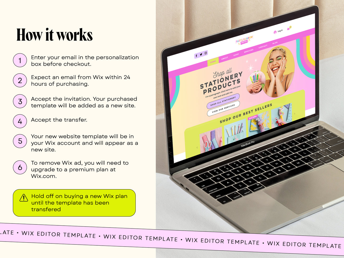 Bright Rainbow Website Wix Template