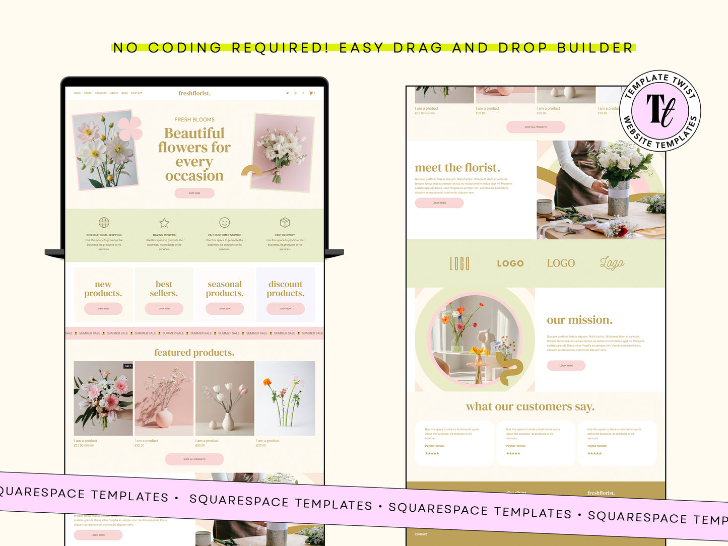 Florist Squarespace Website Template