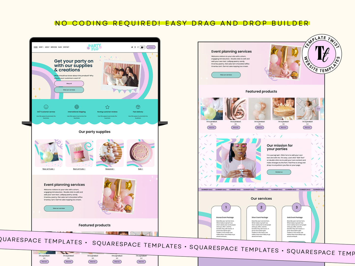 Balloon Squarespace Website Template