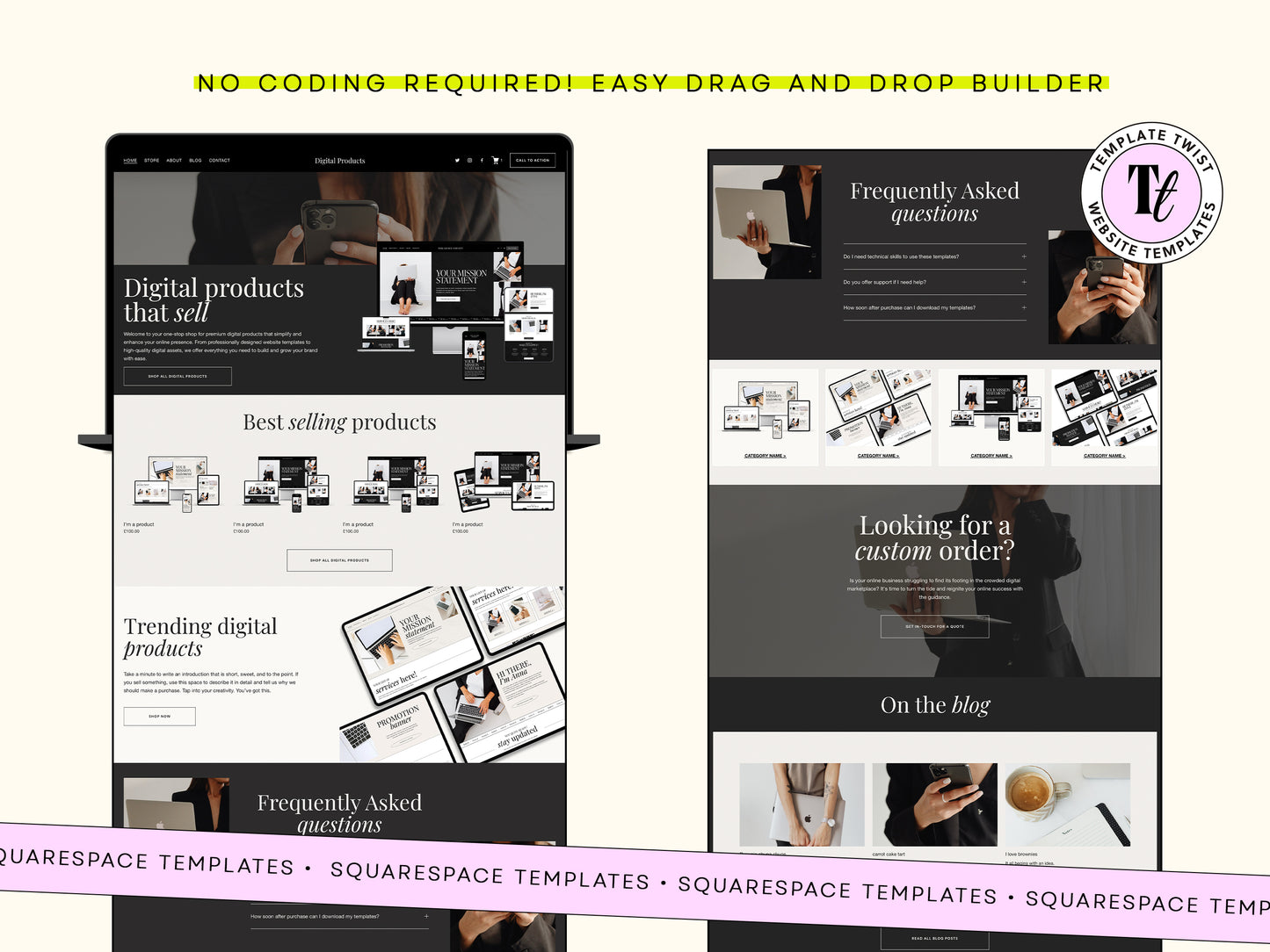 Squarespace Digital Product Website Template