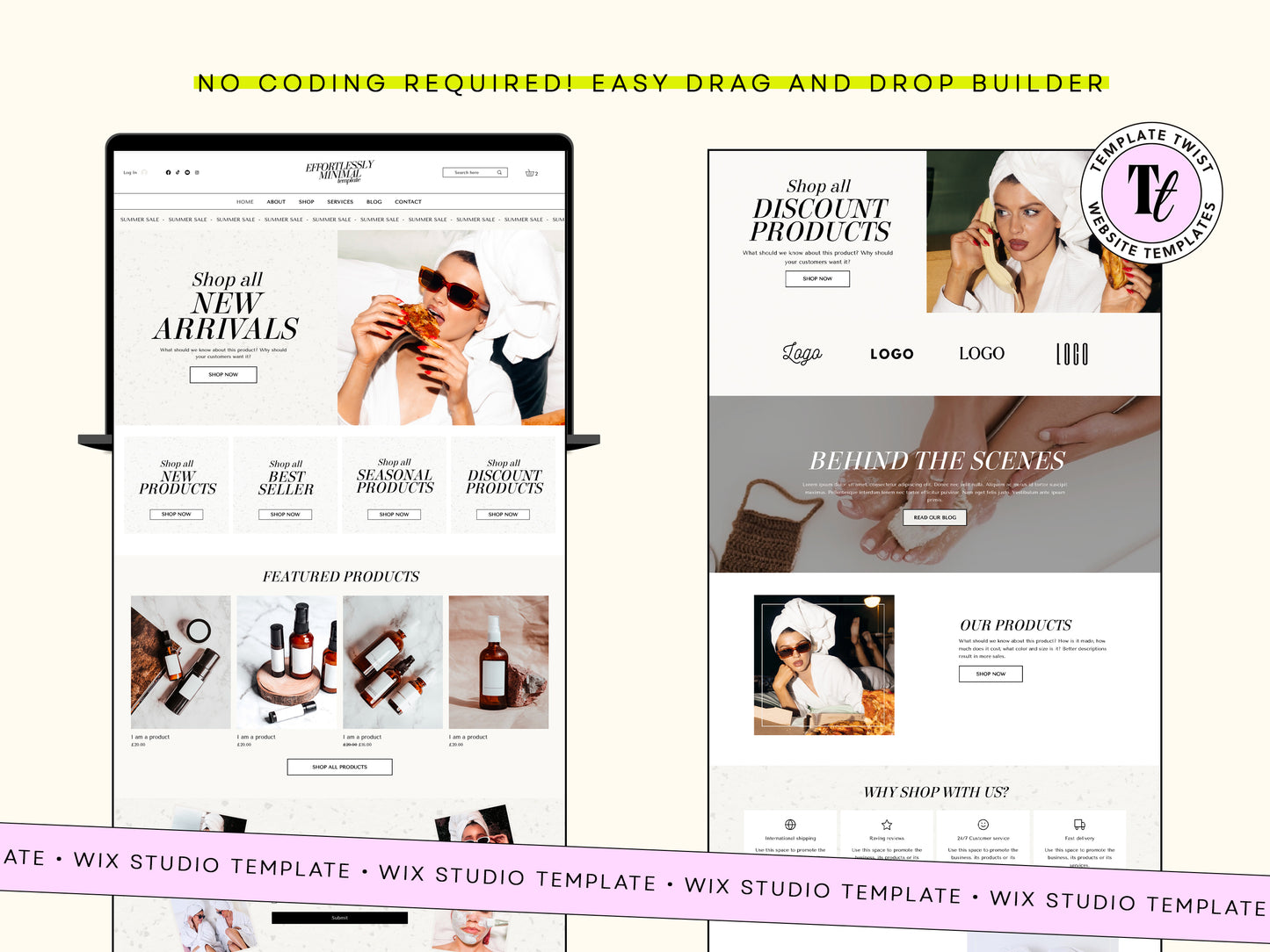White Minimal Wix Website Template