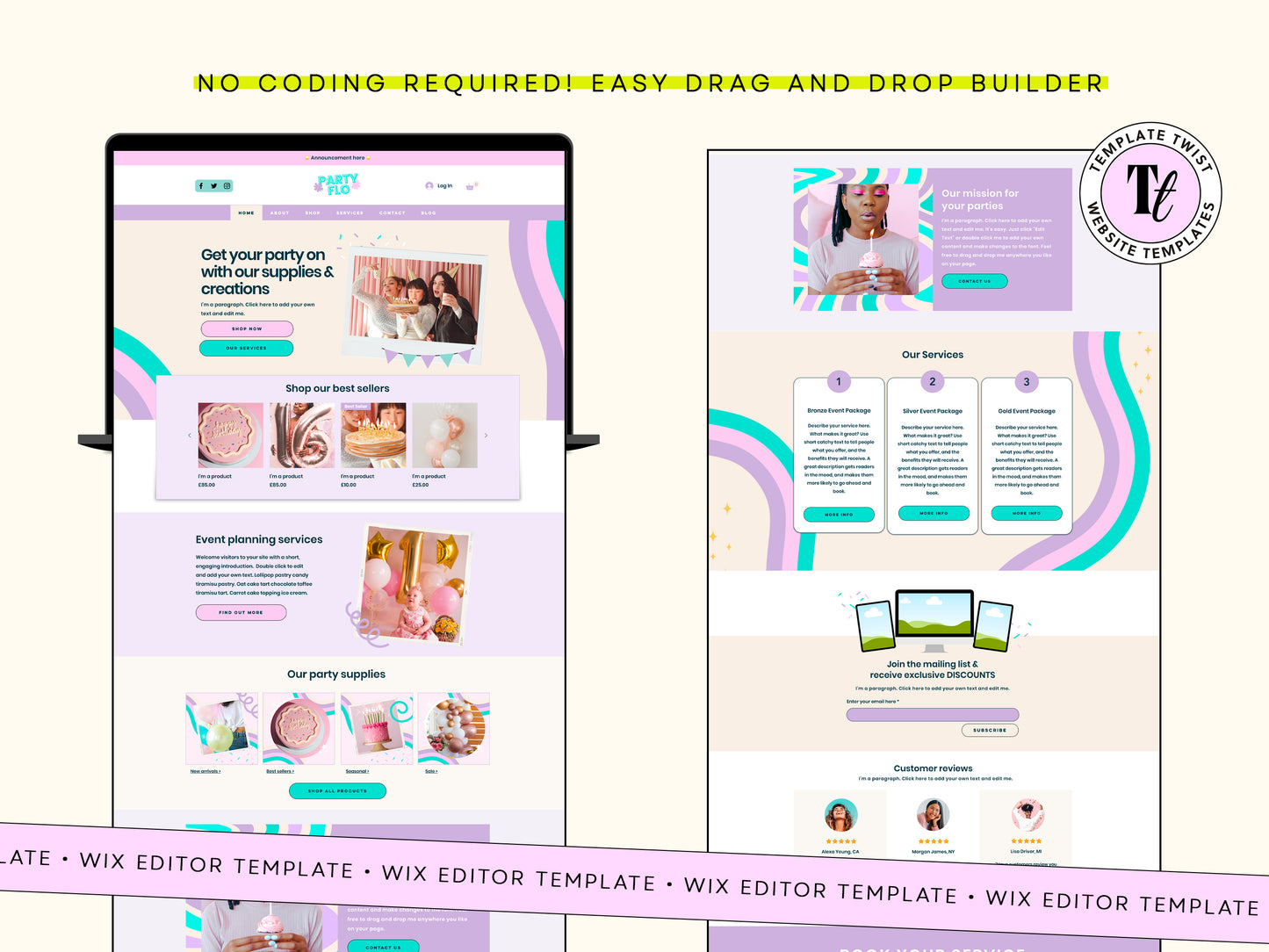 Event Planner Wix Website Template