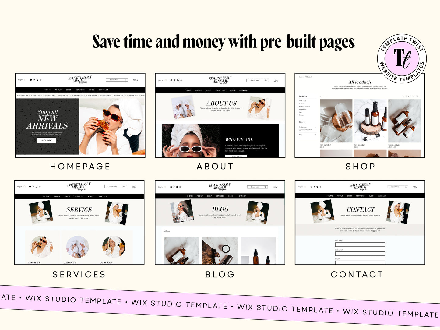 Minimal Ecommerce Wix Website Template
