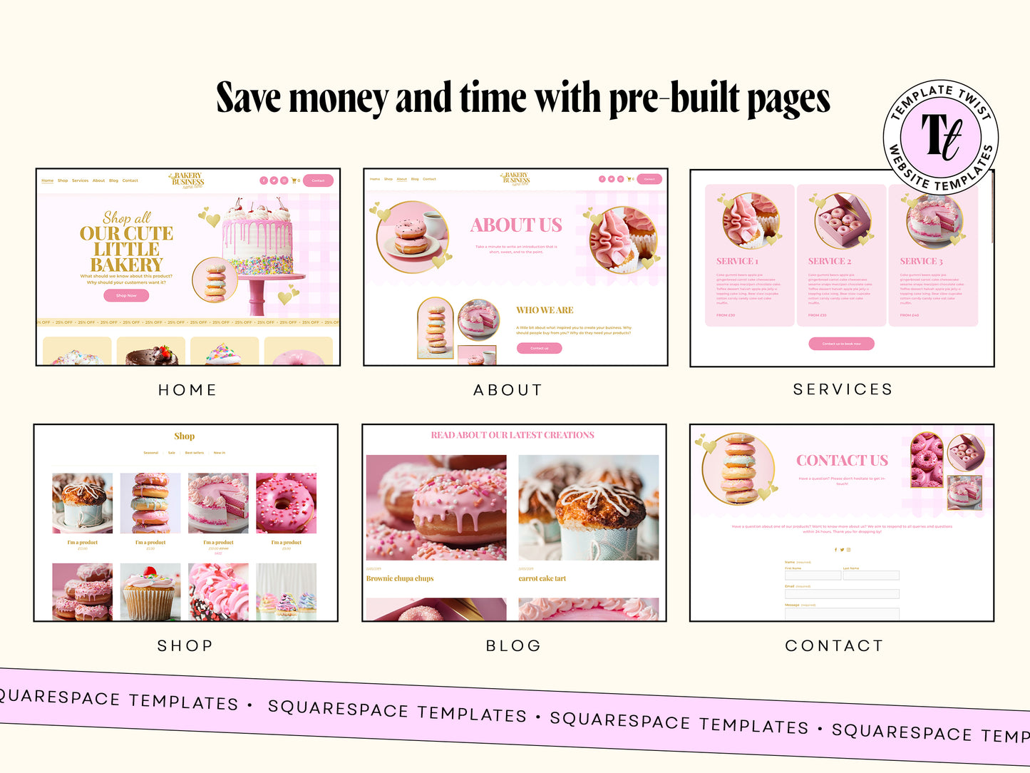 Luxury Bakery Squarespace Website Template