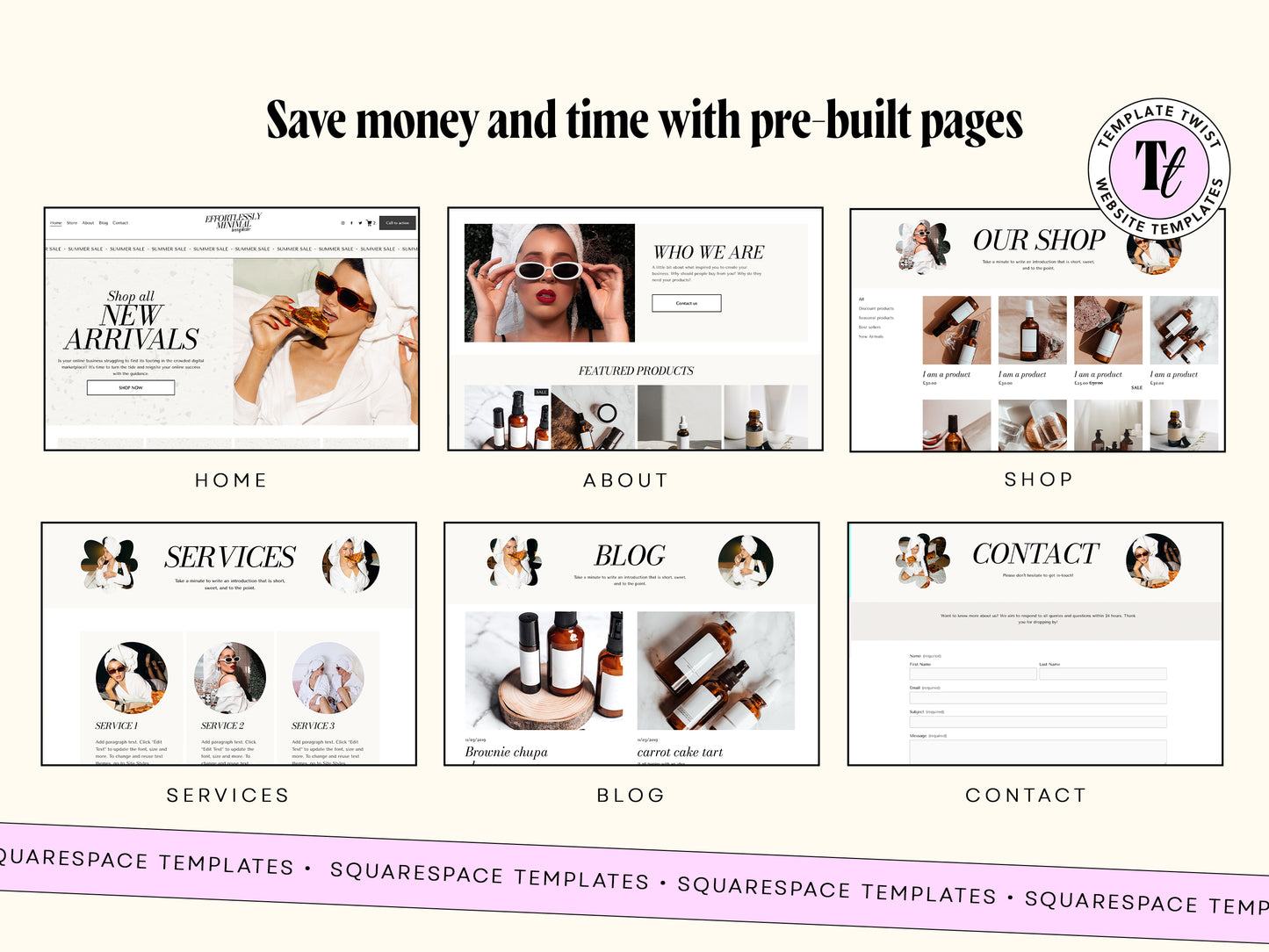 Minimal Aesthetic Squarespace Website Template