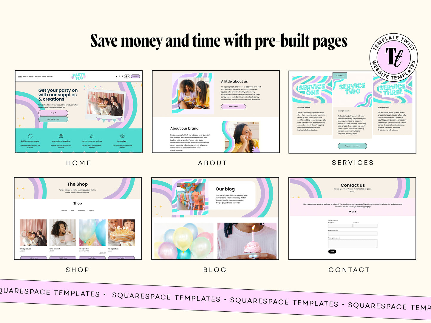Balloon Squarespace Website Template