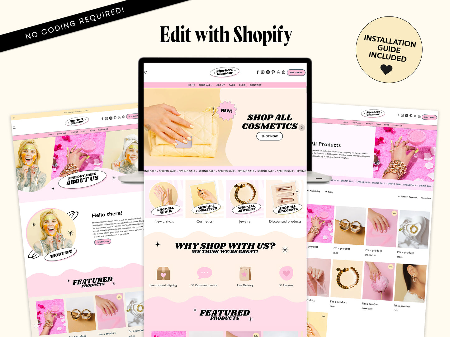 Pastel Girly Y2K Website Shopify Theme
