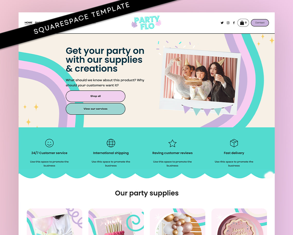 Balloon Squarespace Website Template