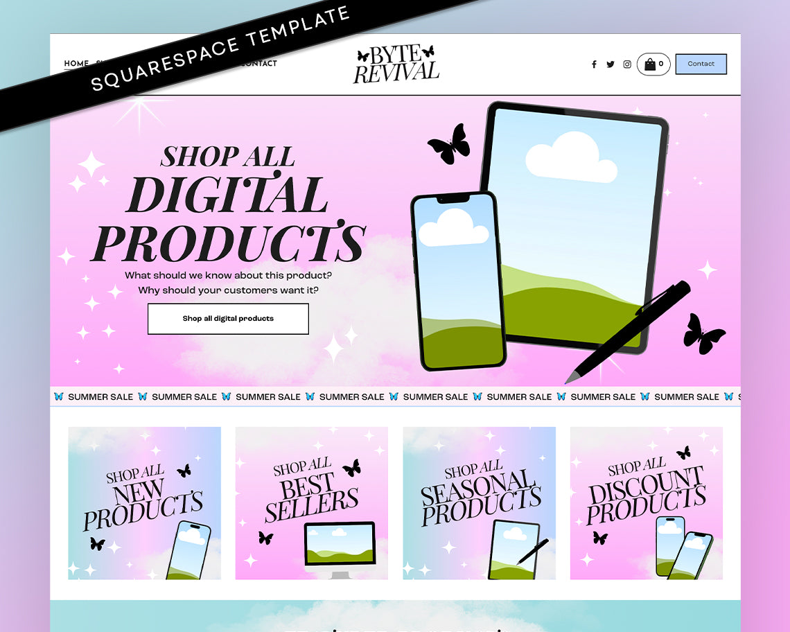 Squarespace Website Template for Digital Products