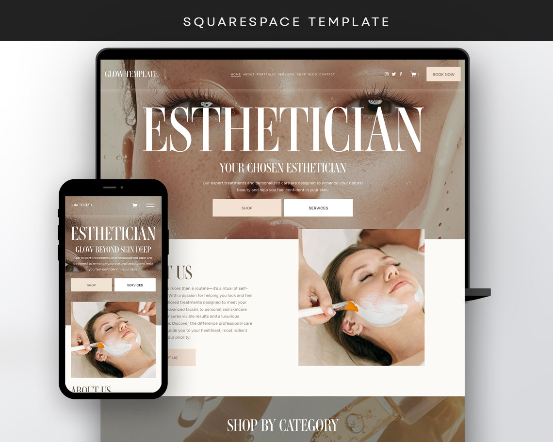 Esthetician Website Squarespace Template