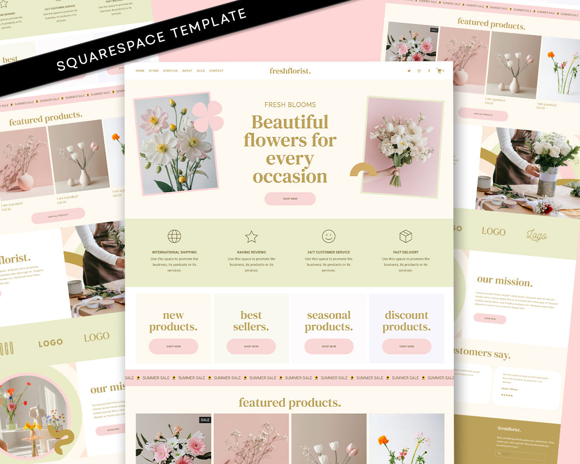 Florist Squarespace Website Template