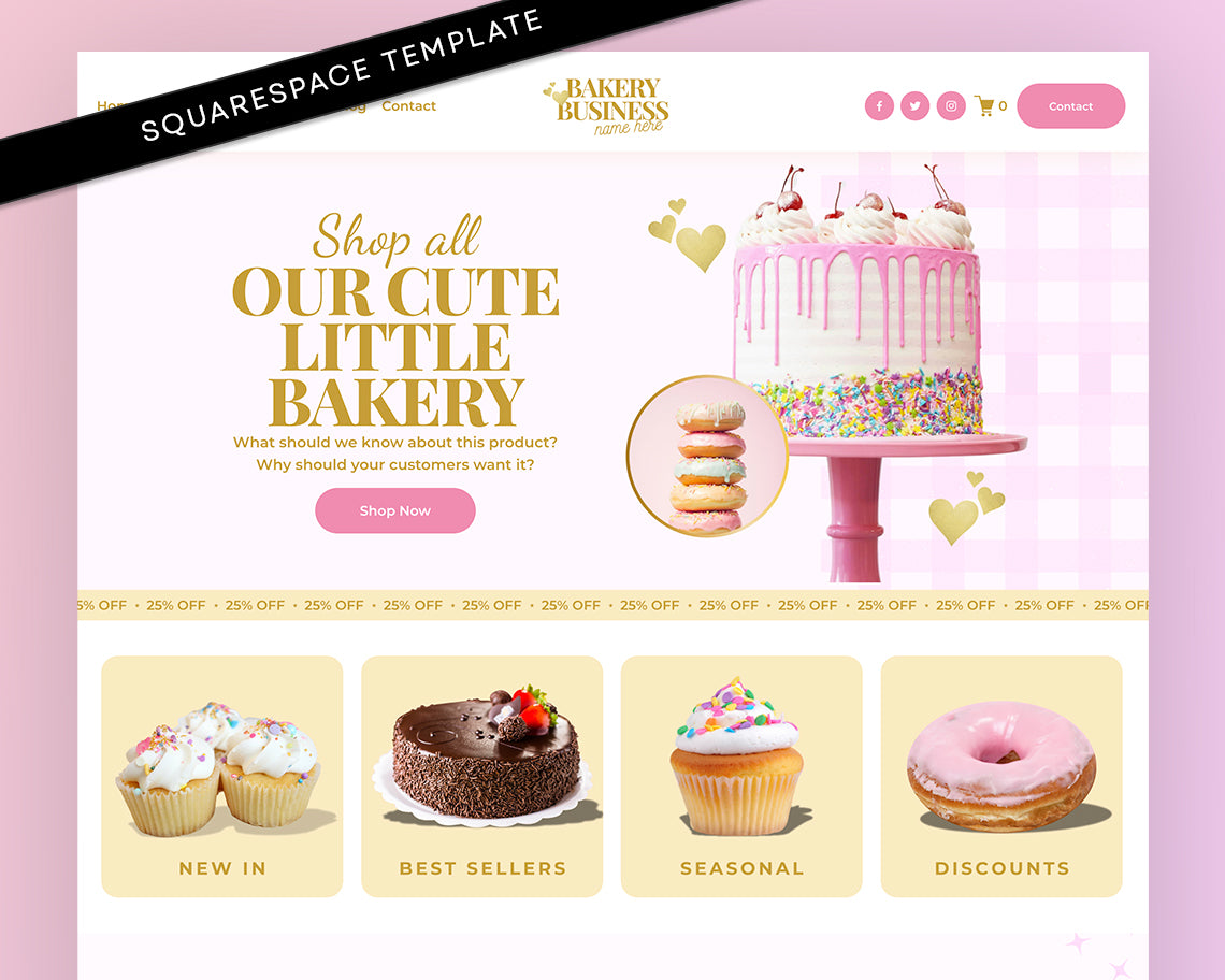 Luxury Bakery Squarespace Website Template