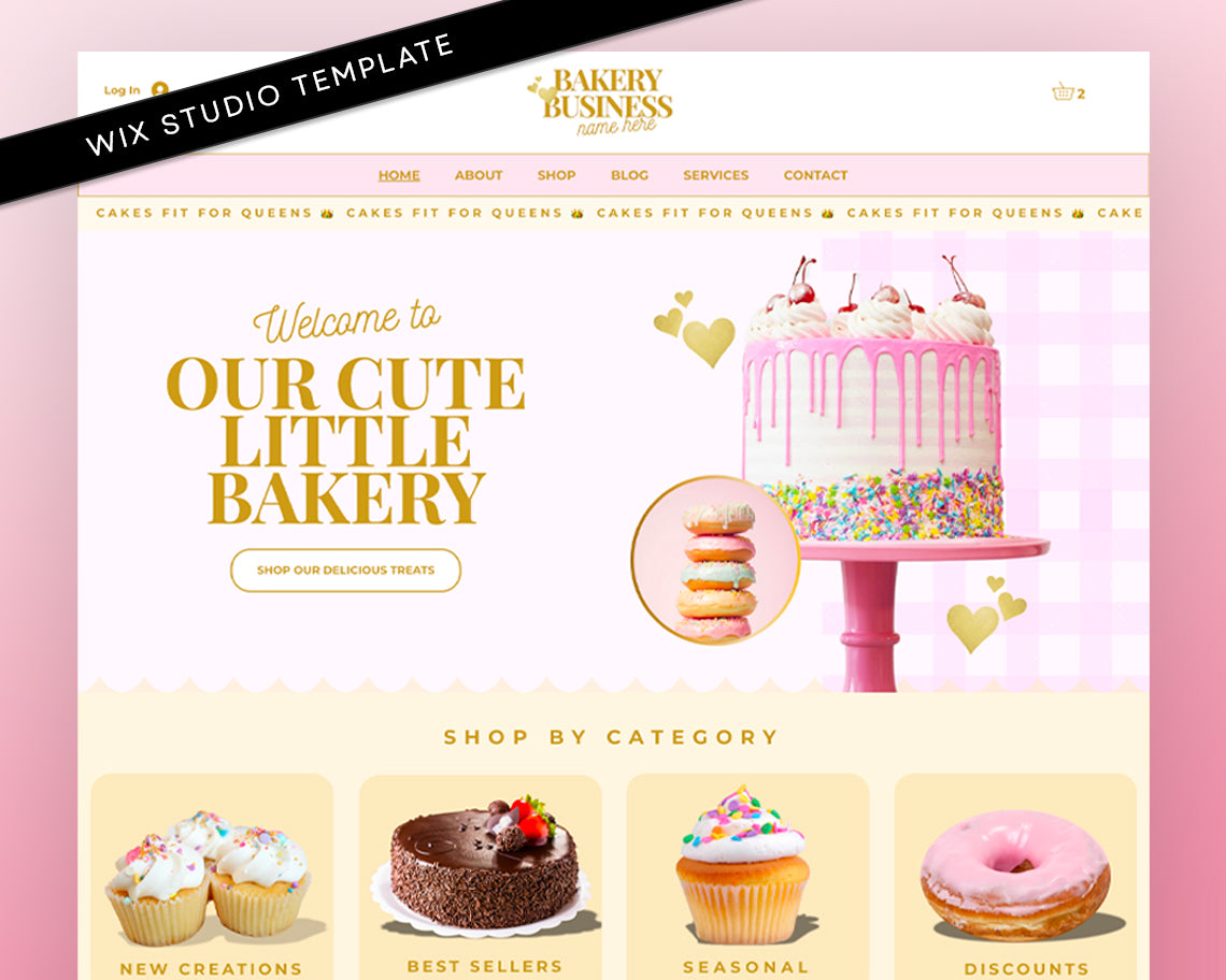 Luxury Food Bakery Website Wix Studio Template