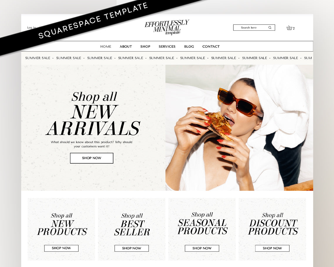 Minimal Aesthetic Squarespace Website Template