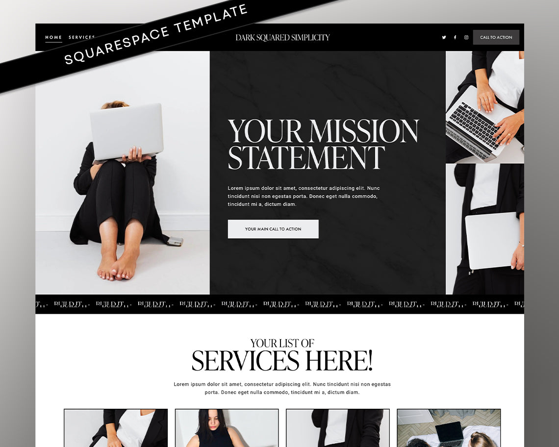Minimalist Luxury Squarespace Website Template