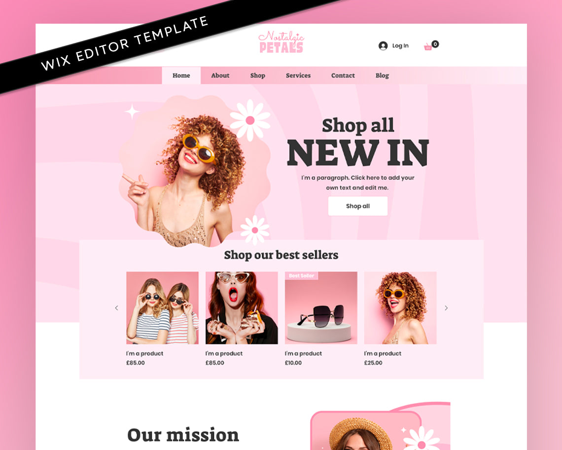 Pink Wix Shop Theme Template