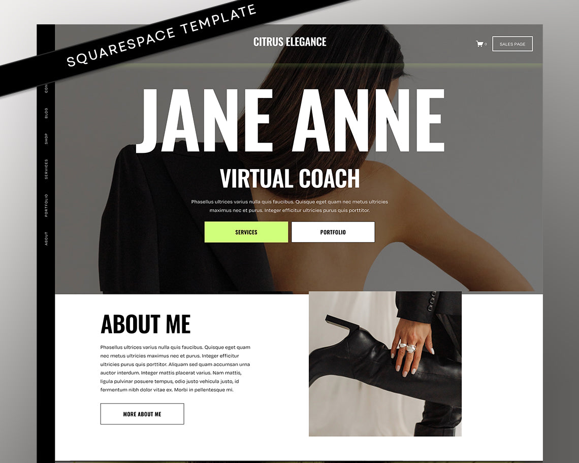 Premium Neon Faceless Squarespace Website Template