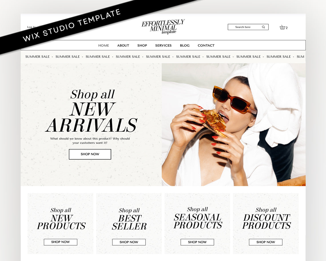 White Minimal Wix Website Template