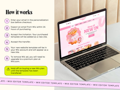 Pink Bakery Cake Wix Shop Website Template
