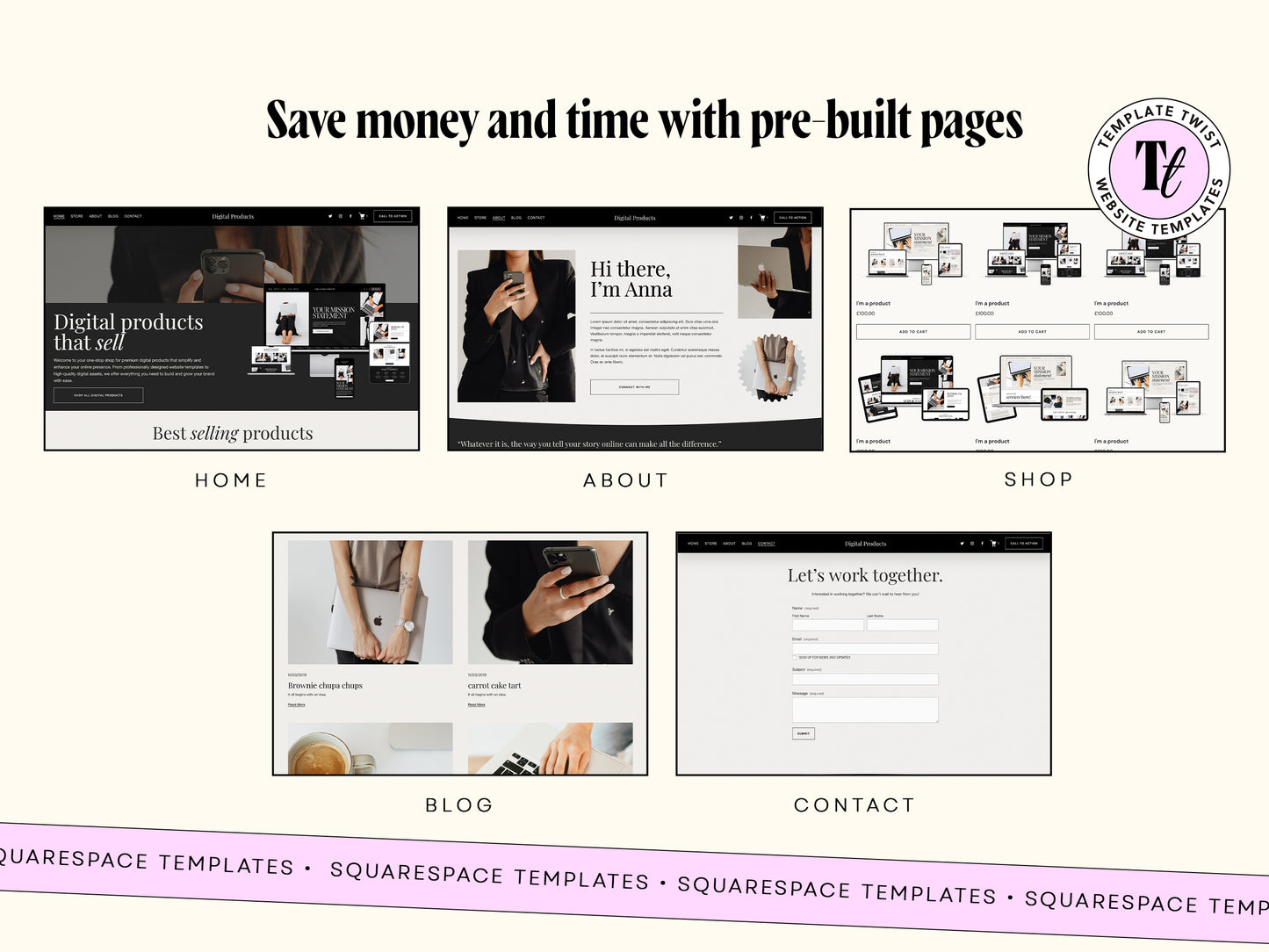 Squarespace Digital Product Website Template