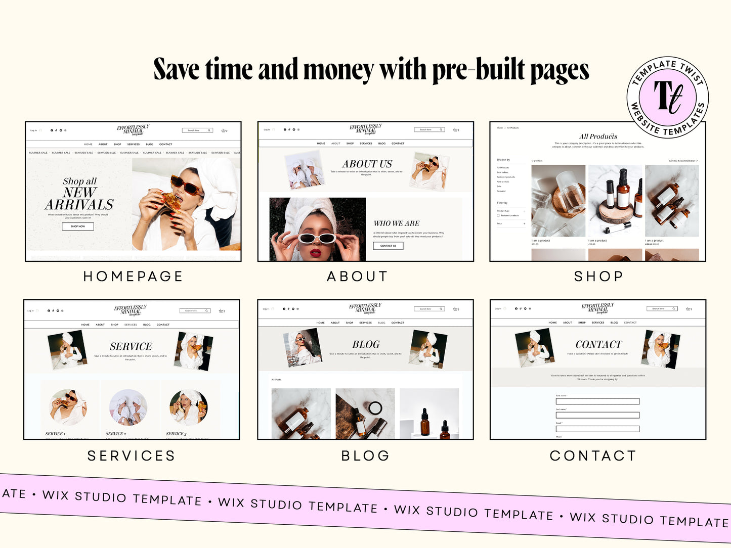 White Minimal Wix Website Template