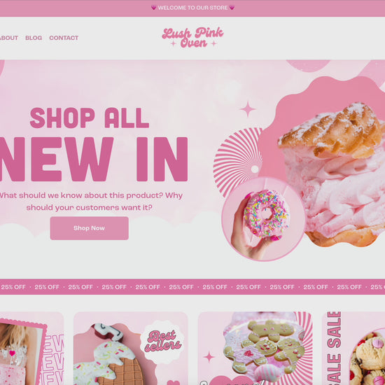 Pink Bakery Squarespace Website Template