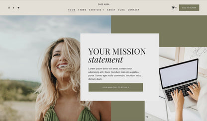 Sage Green Squarespace Website Template