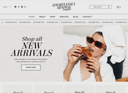 White Minimal Wix Website Template