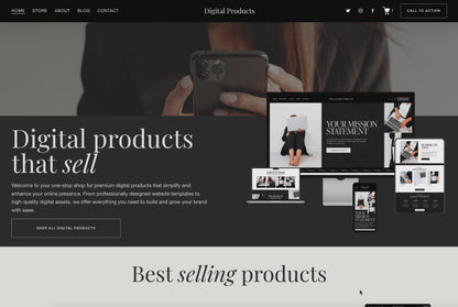 Squarespace Digital Product Website Template