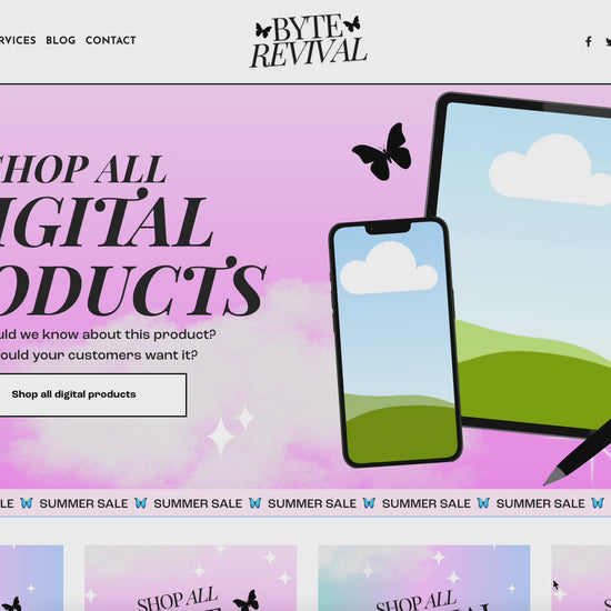 Colorful Squarespace Website Template for Digital Products