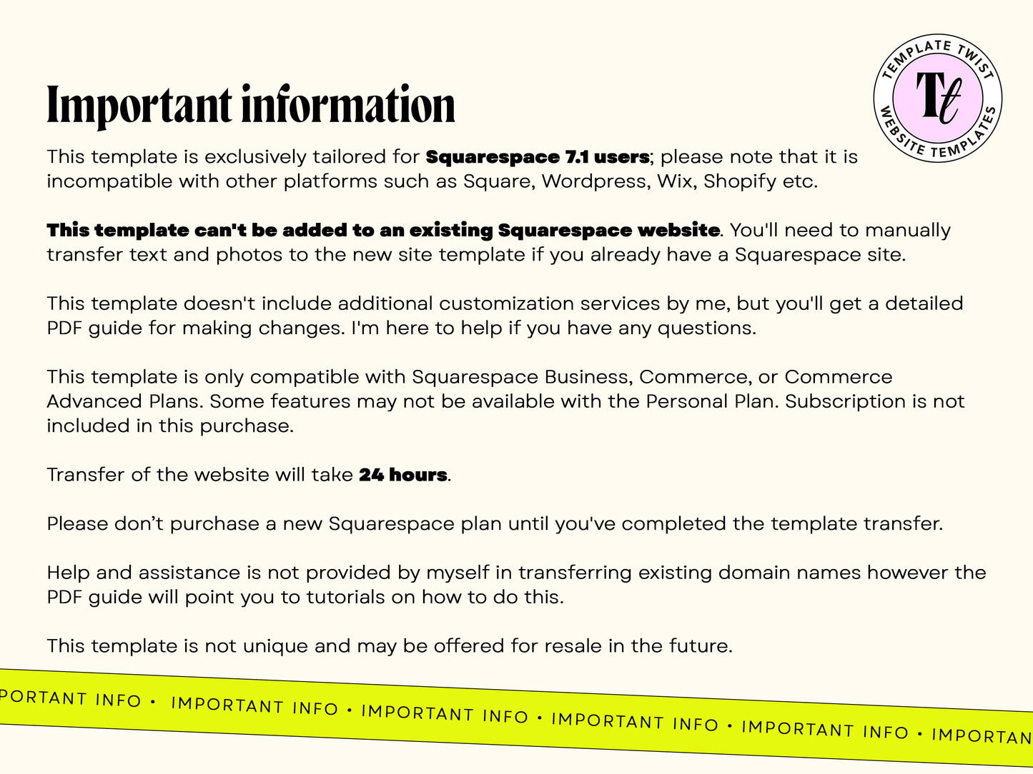 Minimal Aesthetic Squarespace Website Template